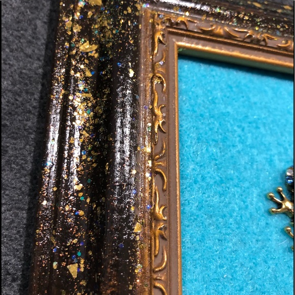 FRAMED JEWELRY ART COLLAGE “AMPHIBIAN WORLD” HANDMADE UNIQUE OOAK GIFT 🎁 - Picture 10 of 12